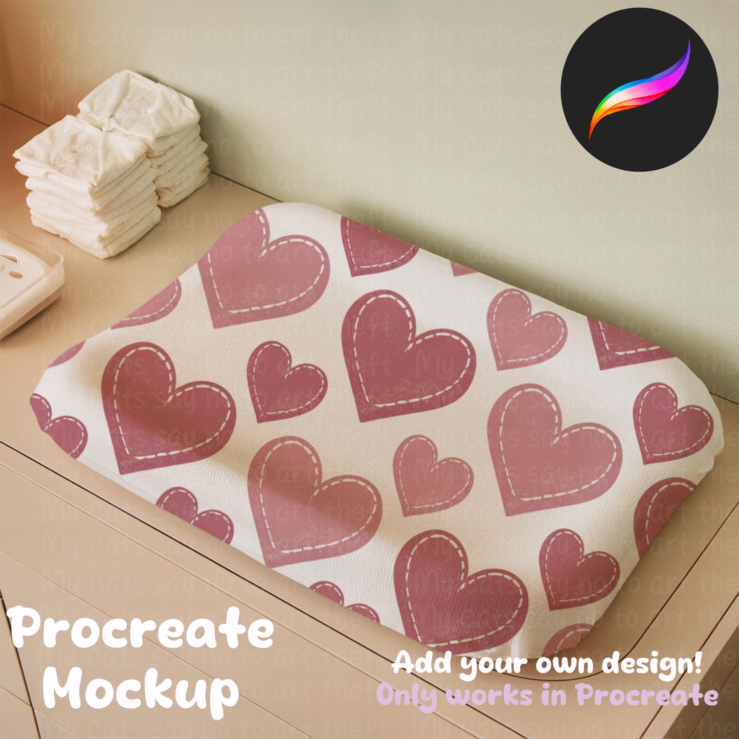 Baby Changing Pad Mockup for Procreate
