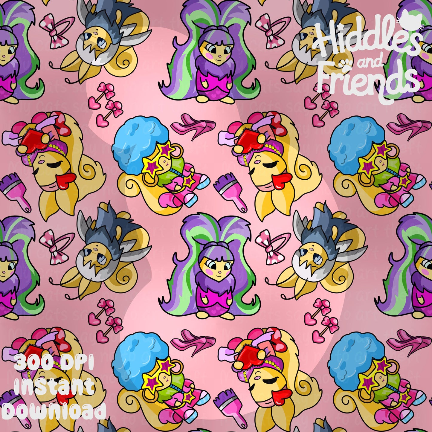 Nostalgia Usuki Dolls Seamless Pattern