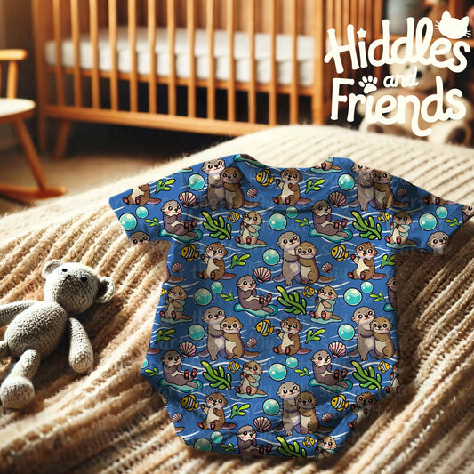 Sea Otters Seamless Pattern