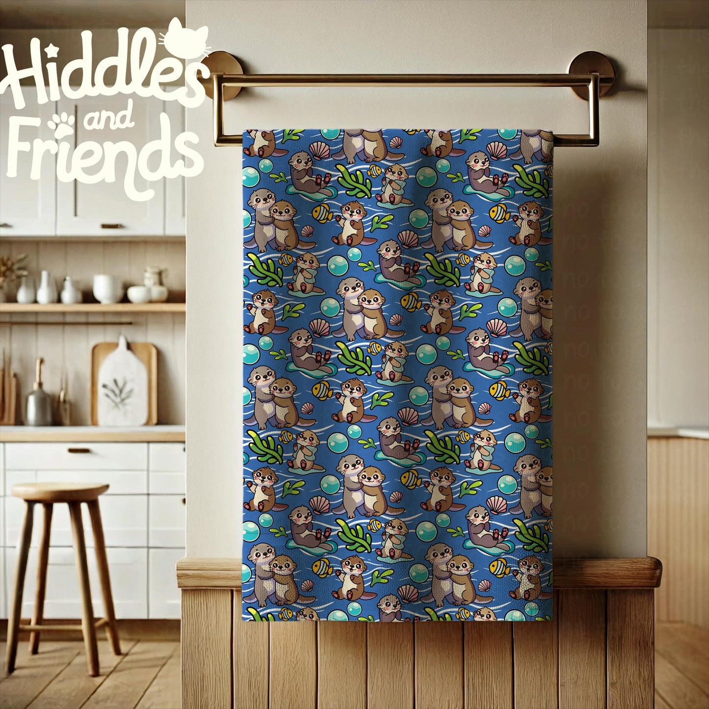 Sea Otters Seamless Pattern