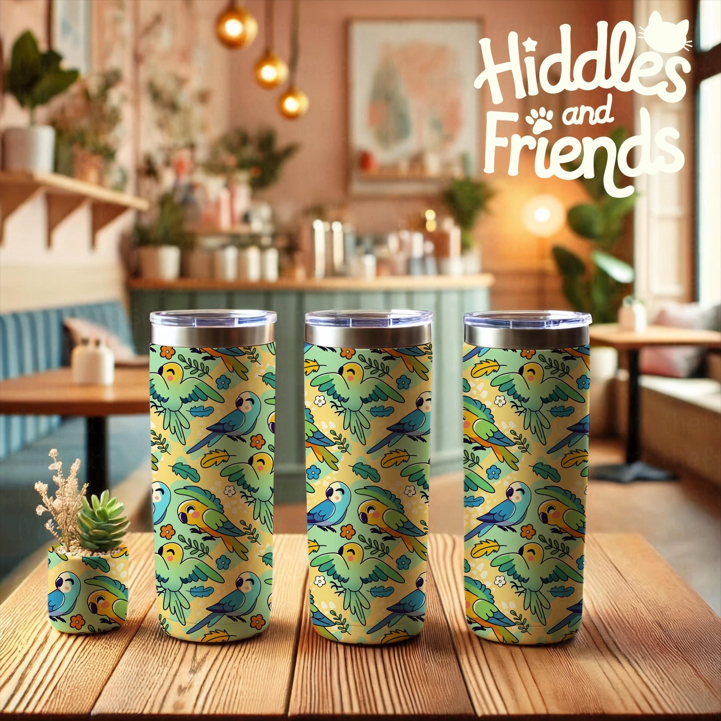 Three Tumblers and Planter Mockup for Procreate