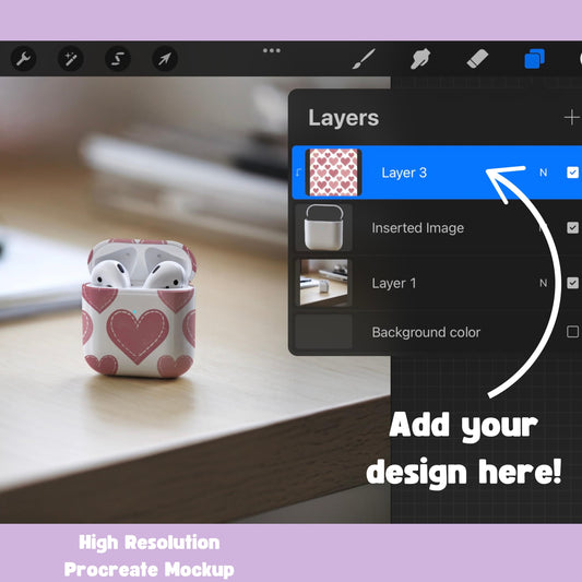 Airpods Case Mockup for Procreate