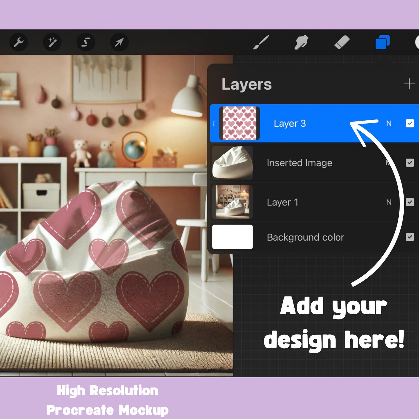 Beanbag Chair Editable Procreate Mockup