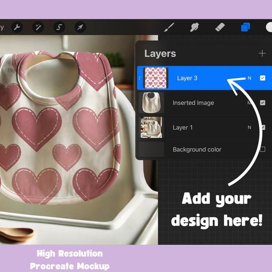 Baby Bib Mockup for Procreate