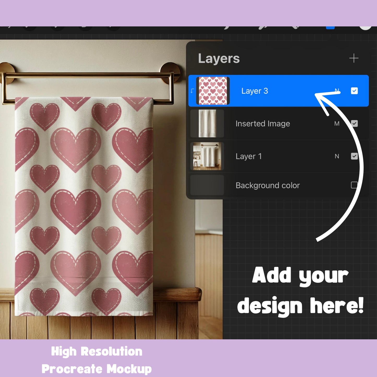 Tea Towel Mockup for Procreate