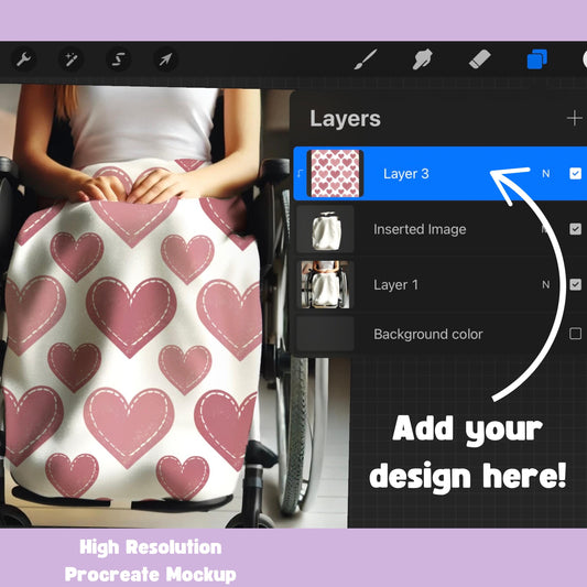 Wheelchair Blanket Editable Procreate Mockup