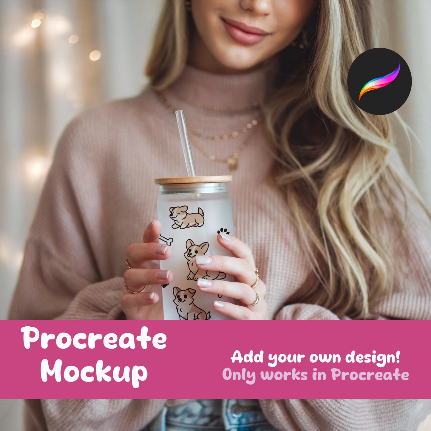 Glass Can Mockup for Procreate