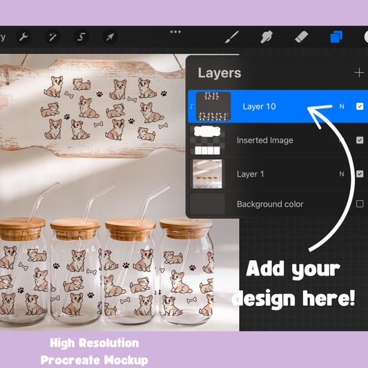 Four Glass Cans Procreate Mockup