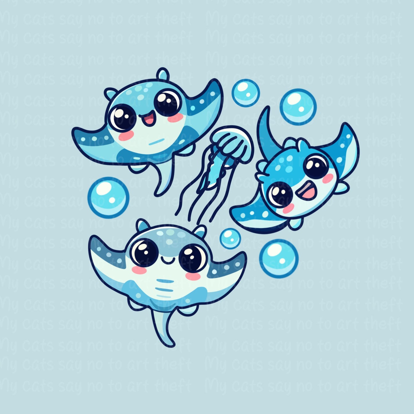 Manta Ray Digital Sticker PNG