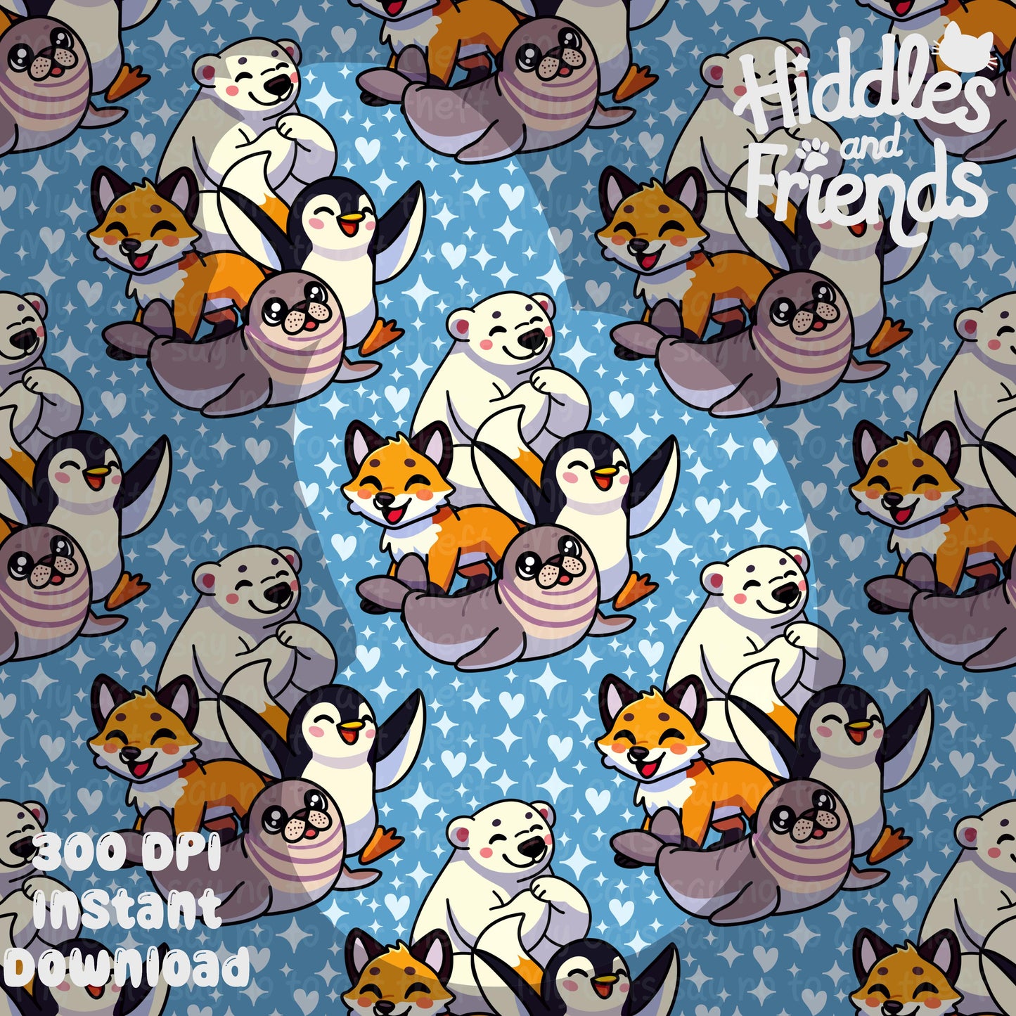Arctic Animals Seamless Pattern