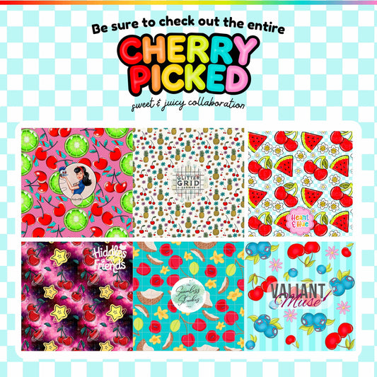 Galaxy Cherries & Starfruit Seamless Pattern