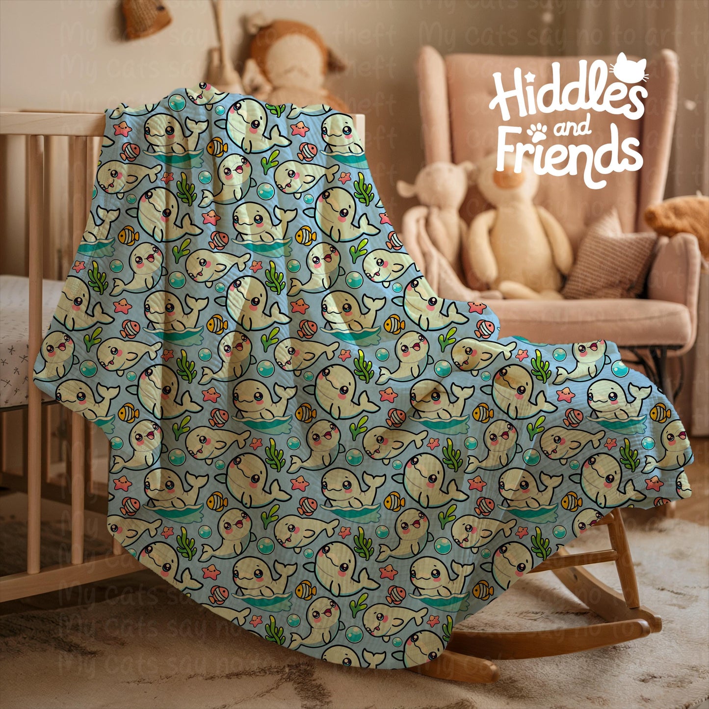 Beluga Whale Seamless Pattern