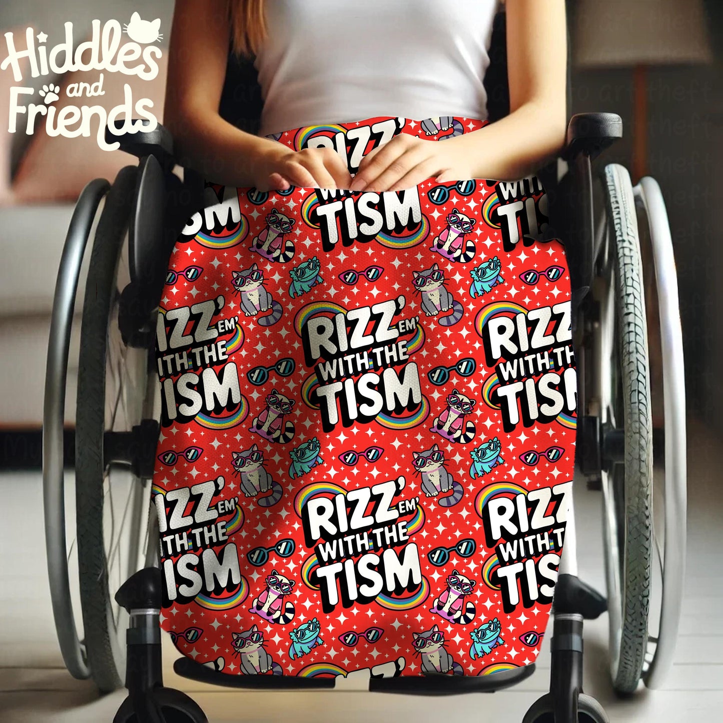 Rizz 'Em With The Tism Seamless Pattern Red