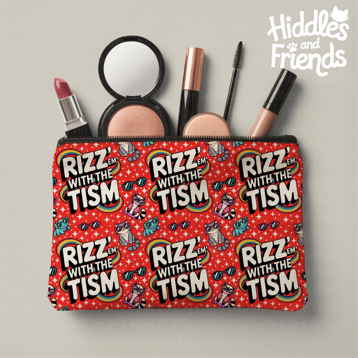 Rizz 'Em With The Tism Seamless Pattern Red