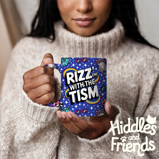 Rizz 'Em With The Tism Seamless Pattern - Blue