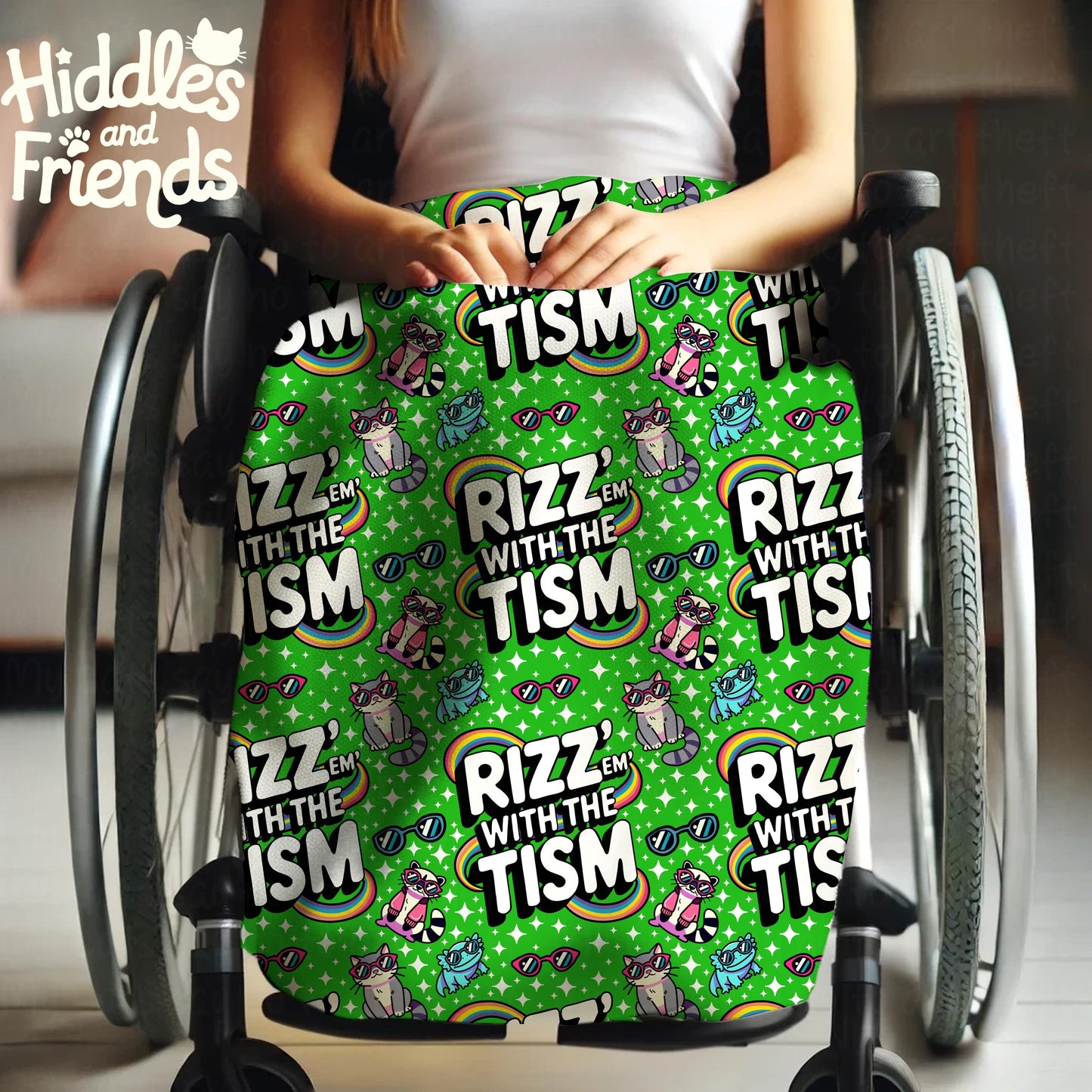 Rizz 'Em With The Tism Seamless Pattern -Green