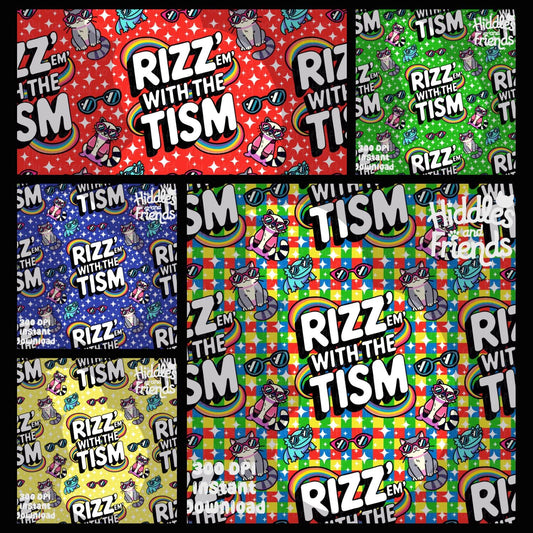 Rizz 'Em With The Tism Seamless Pattern 5 Color Pack