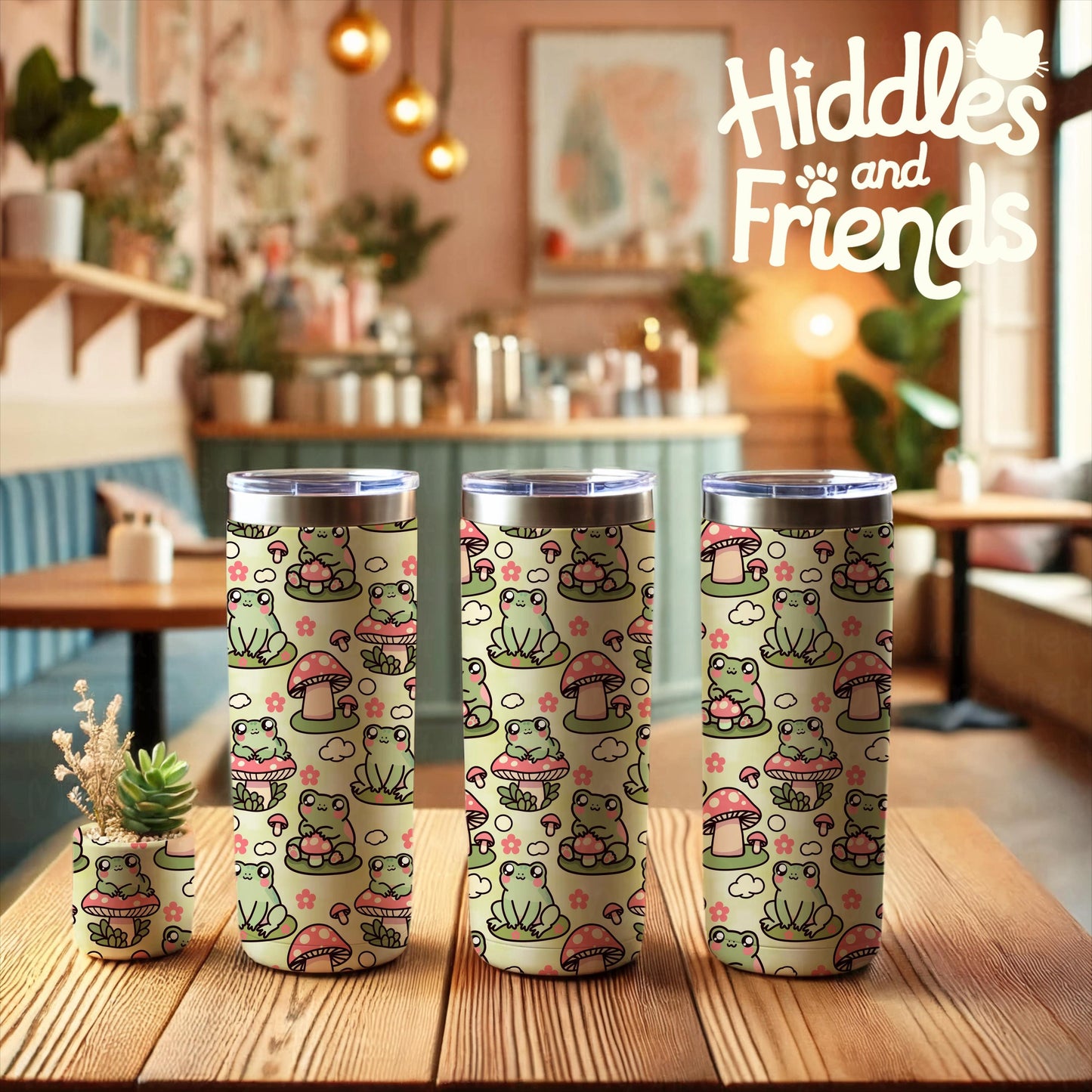 Seamless Frog and Mushroom Pattern