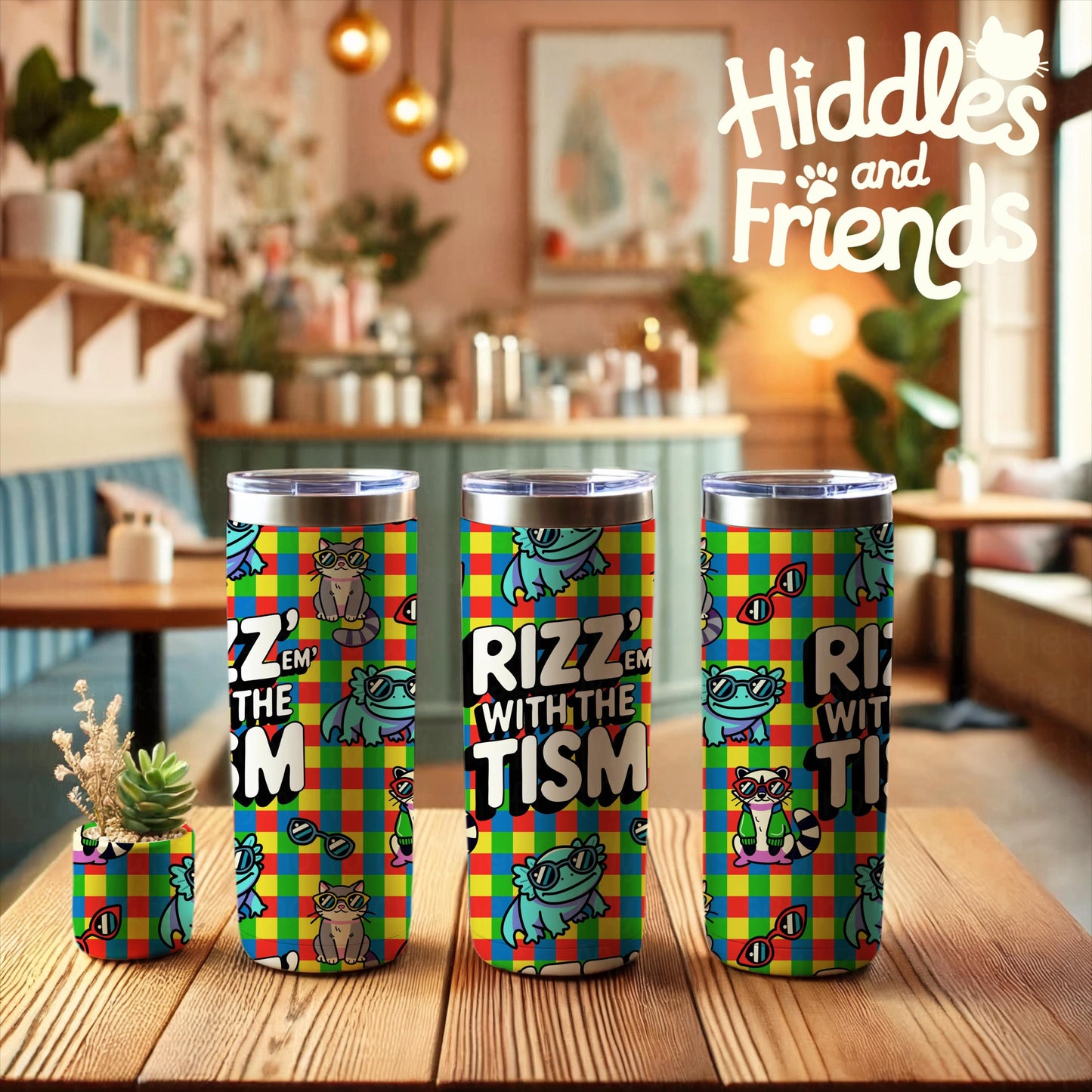 Rizz 'Em With The Tism Seamless Pattern -Non Rainbow