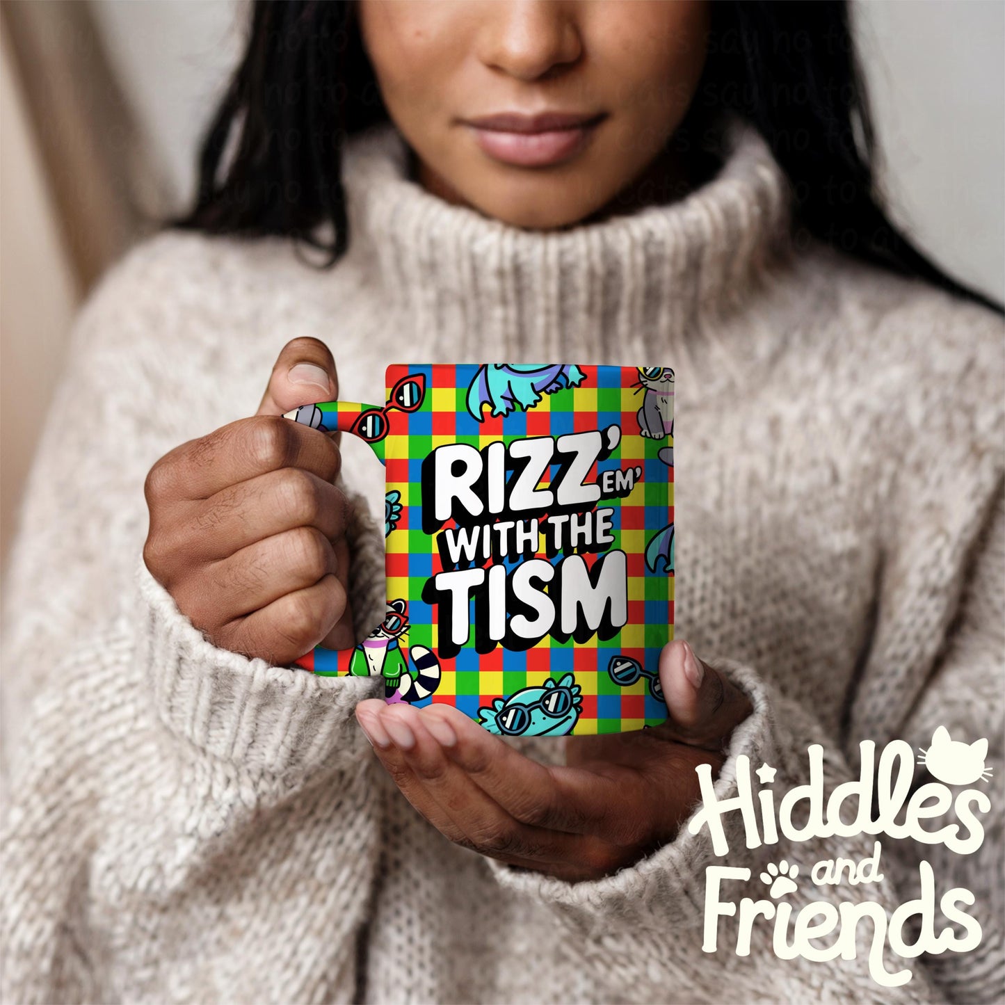 Rizz 'Em With The Tism Seamless Pattern -Non Rainbow