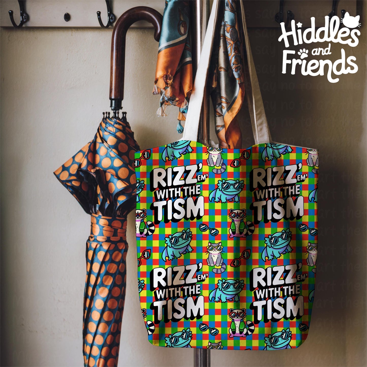 Rizz 'Em With The Tism Seamless Pattern -Non Rainbow