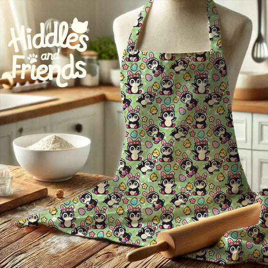 Penguins in Bunny Ears Seamless Pattern