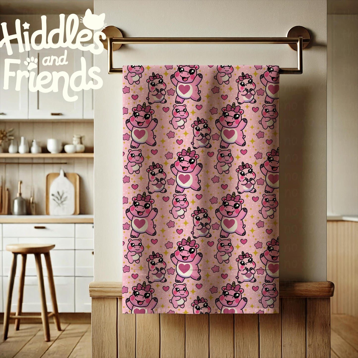 Kawaii Hippo Unicorn Seamless Pattern