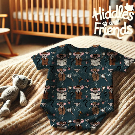 Detective Mice Noir Seamless Pattern – Blue