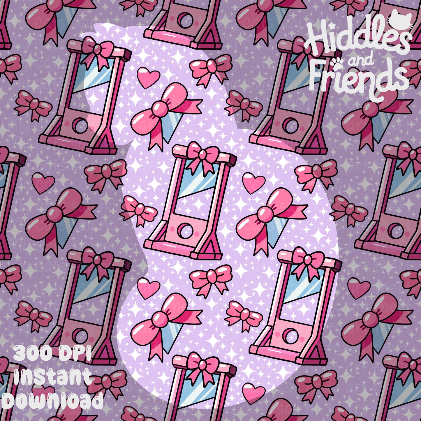 Pink Guillotine Seamless Pattern