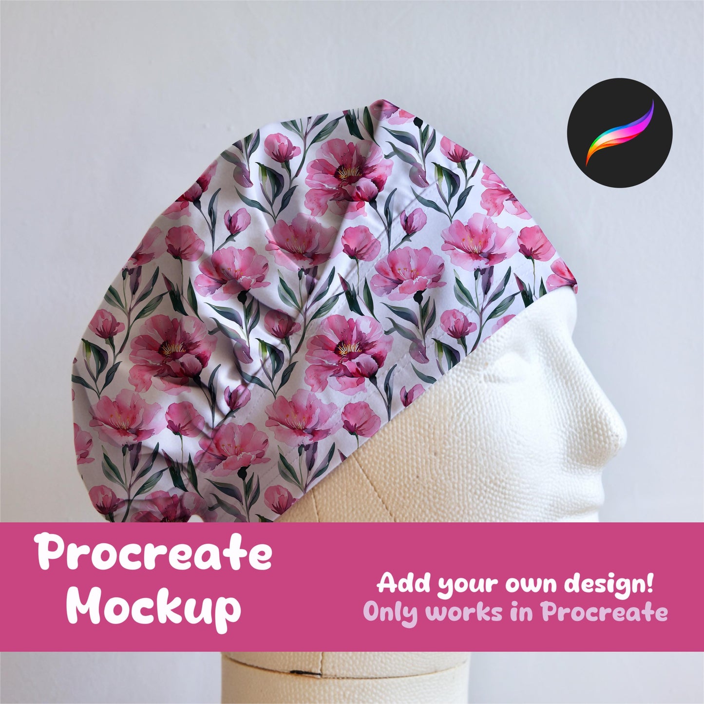 Scrub Cap Editable Procreate Mockup
