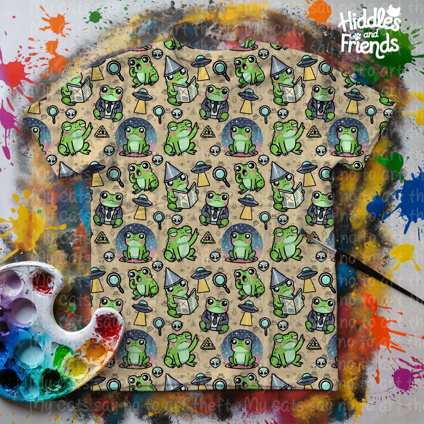 Conspiracy Frog Seamless Pattern