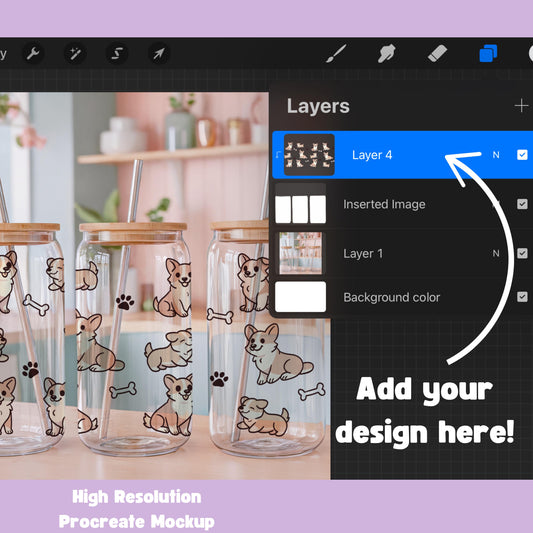 Three Glass Cans Editable Procreate Mockup