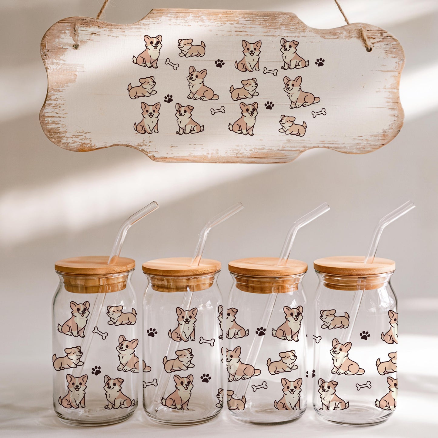 Four Glass Cans Procreate Mockup