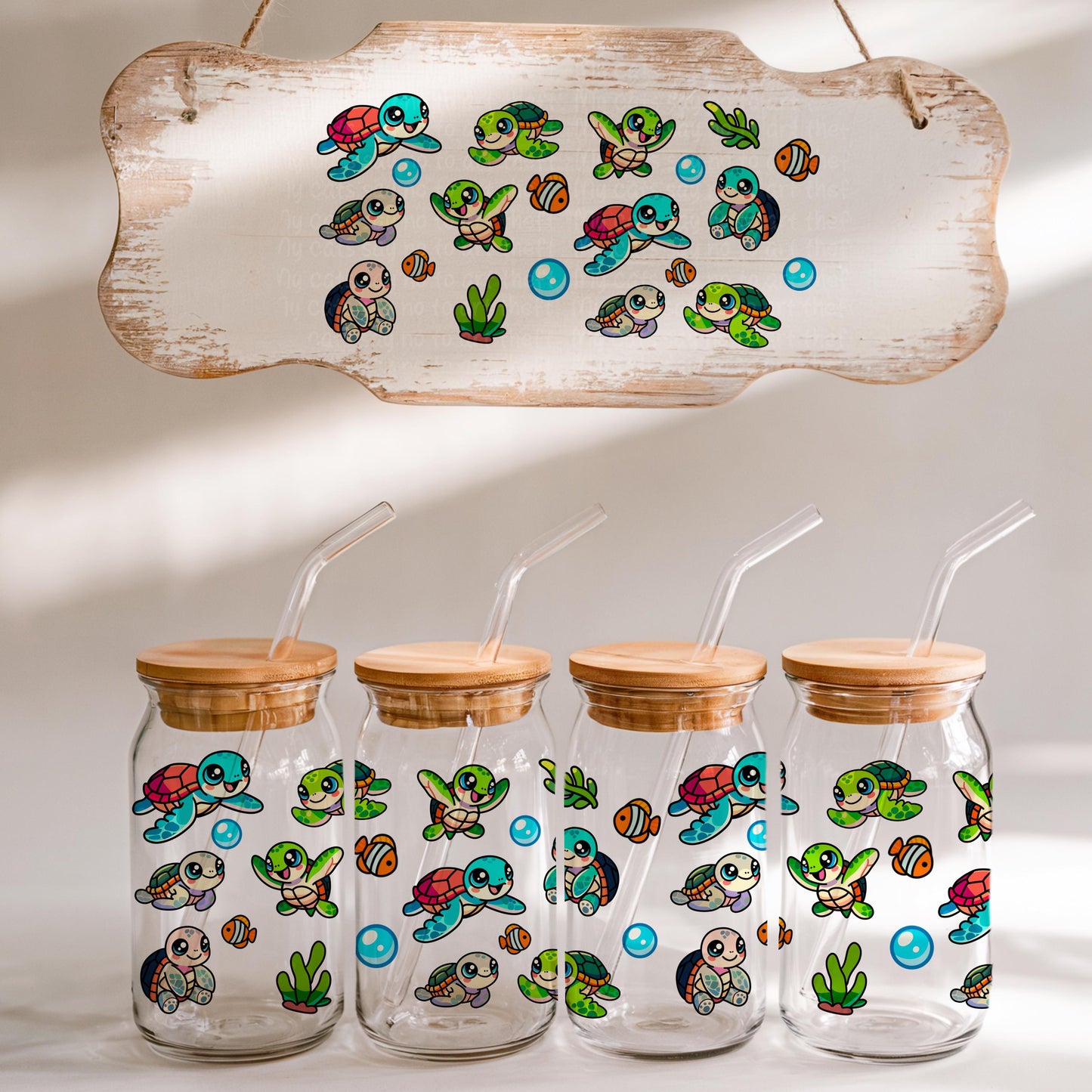 Four Glass Cans Procreate Mockup