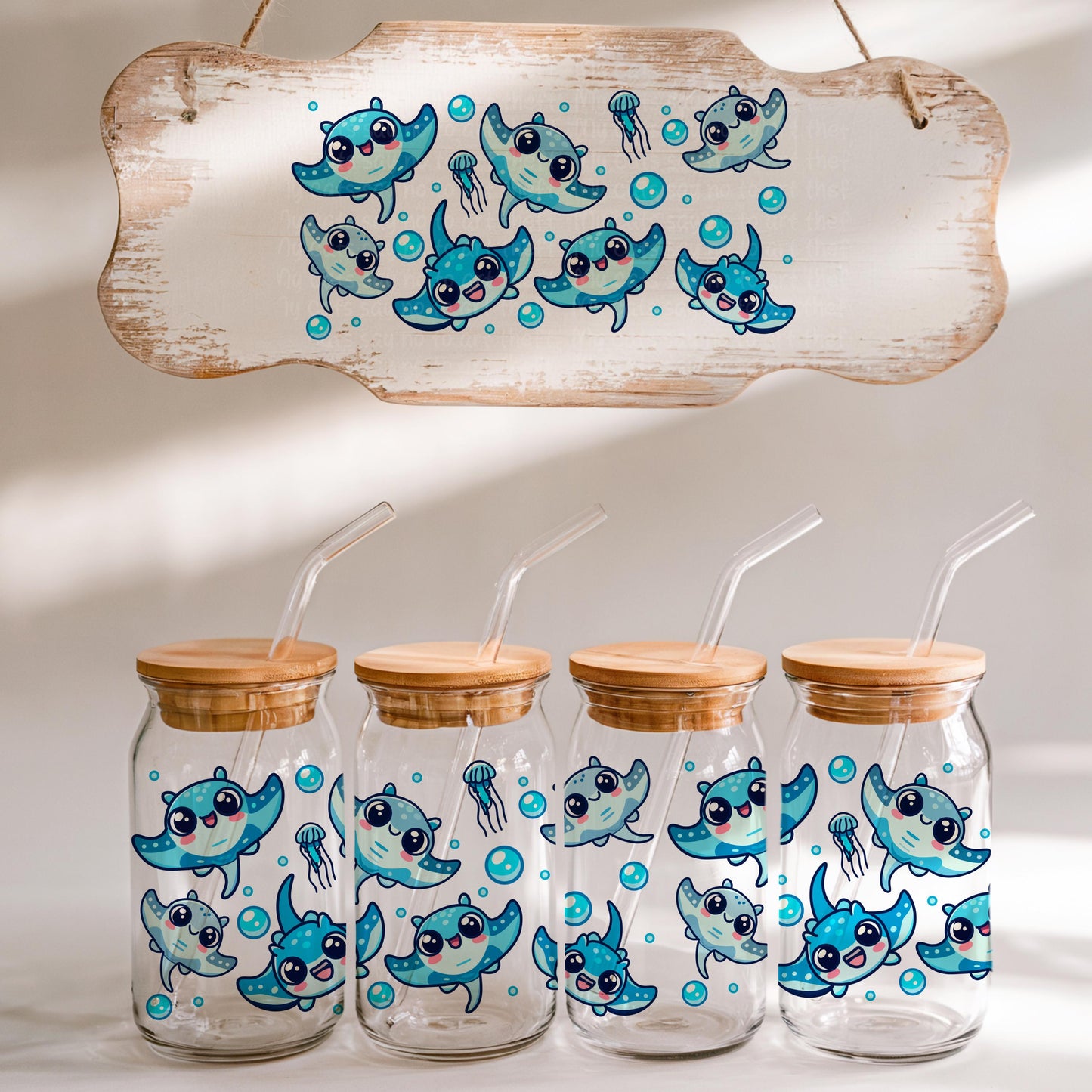 Four Glass Cans Procreate Mockup