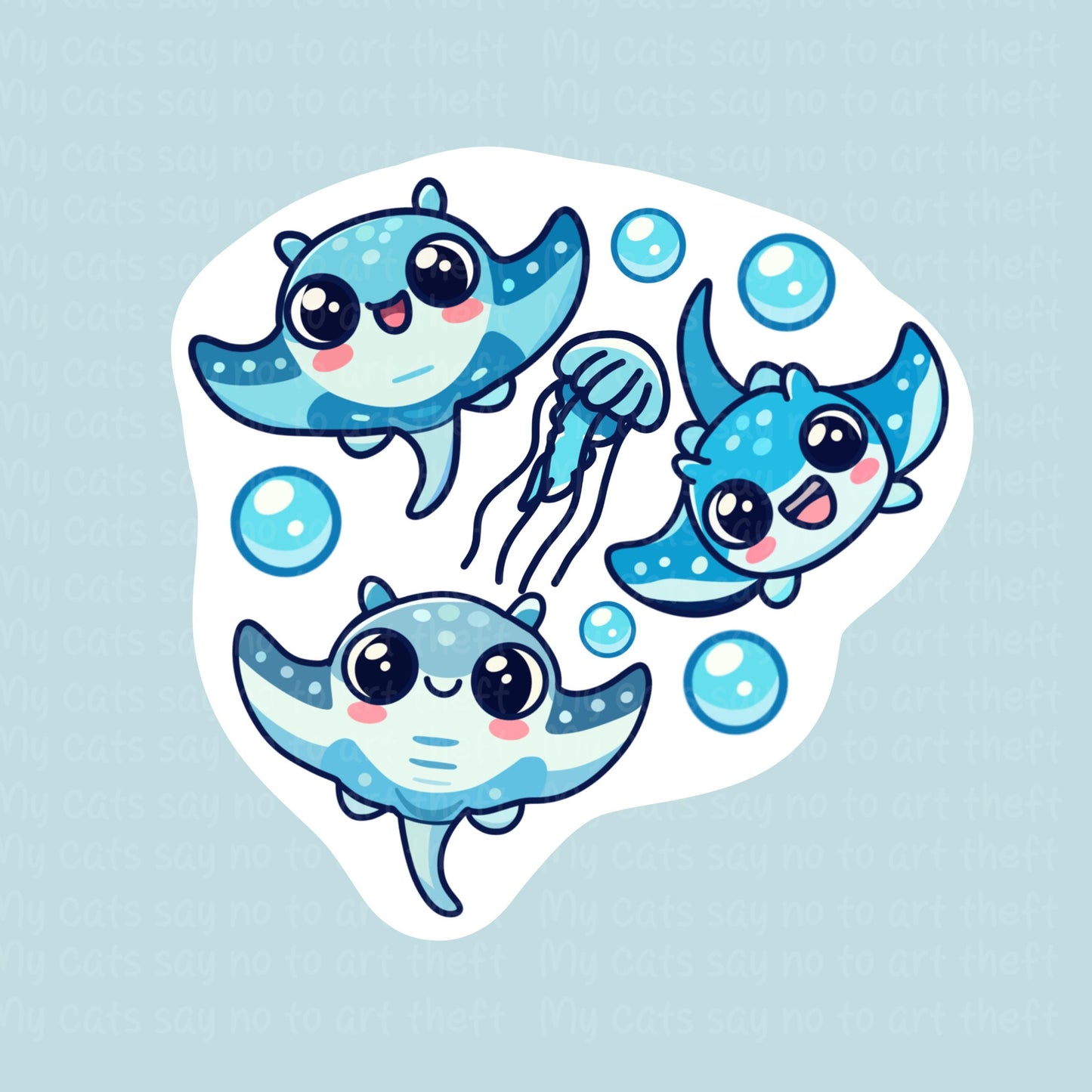 Manta Ray Digital Sticker PNG