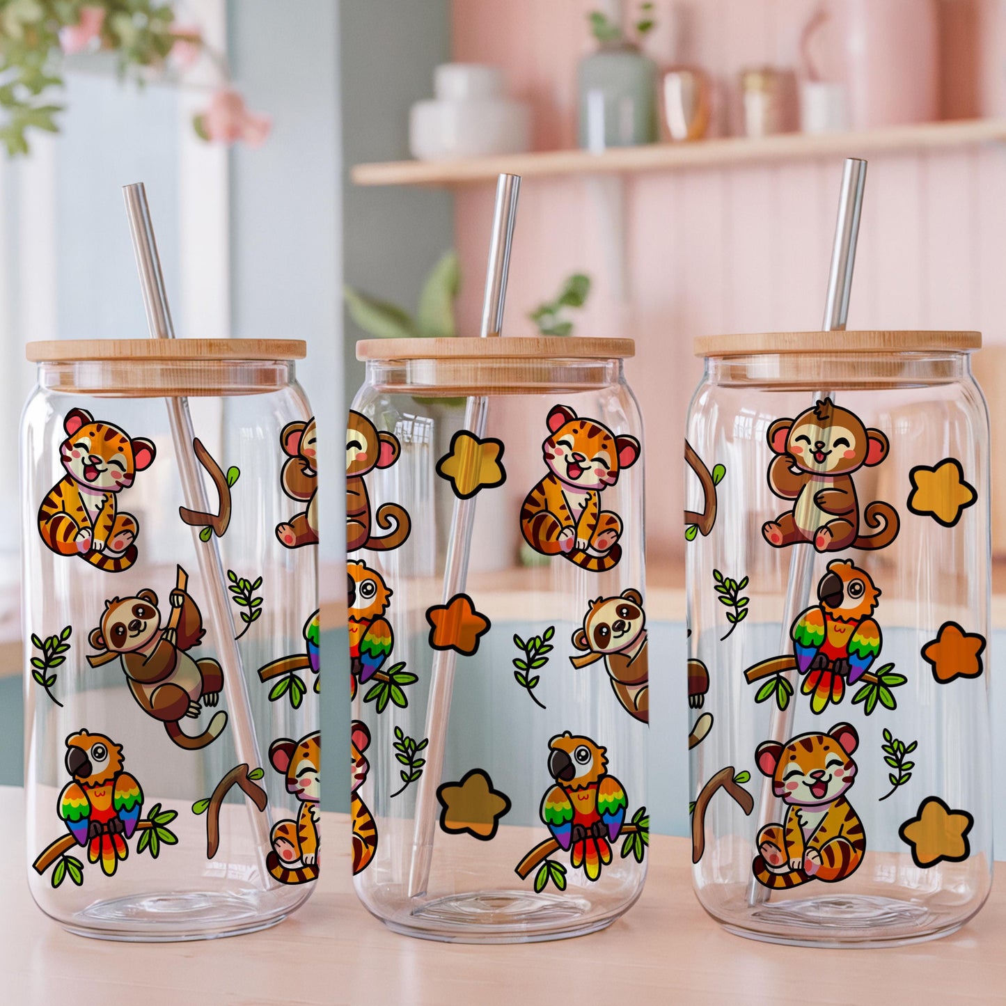Jungle Friends Glass Wrap