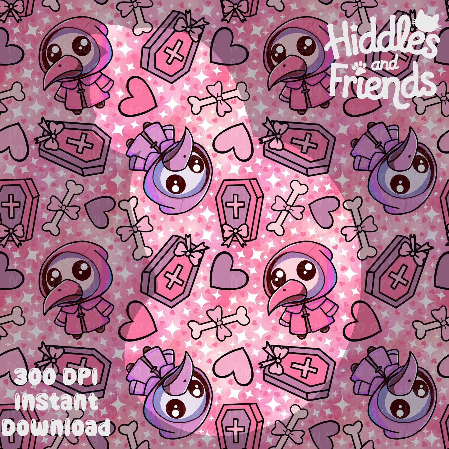 Pink Plague Doctor Seamless