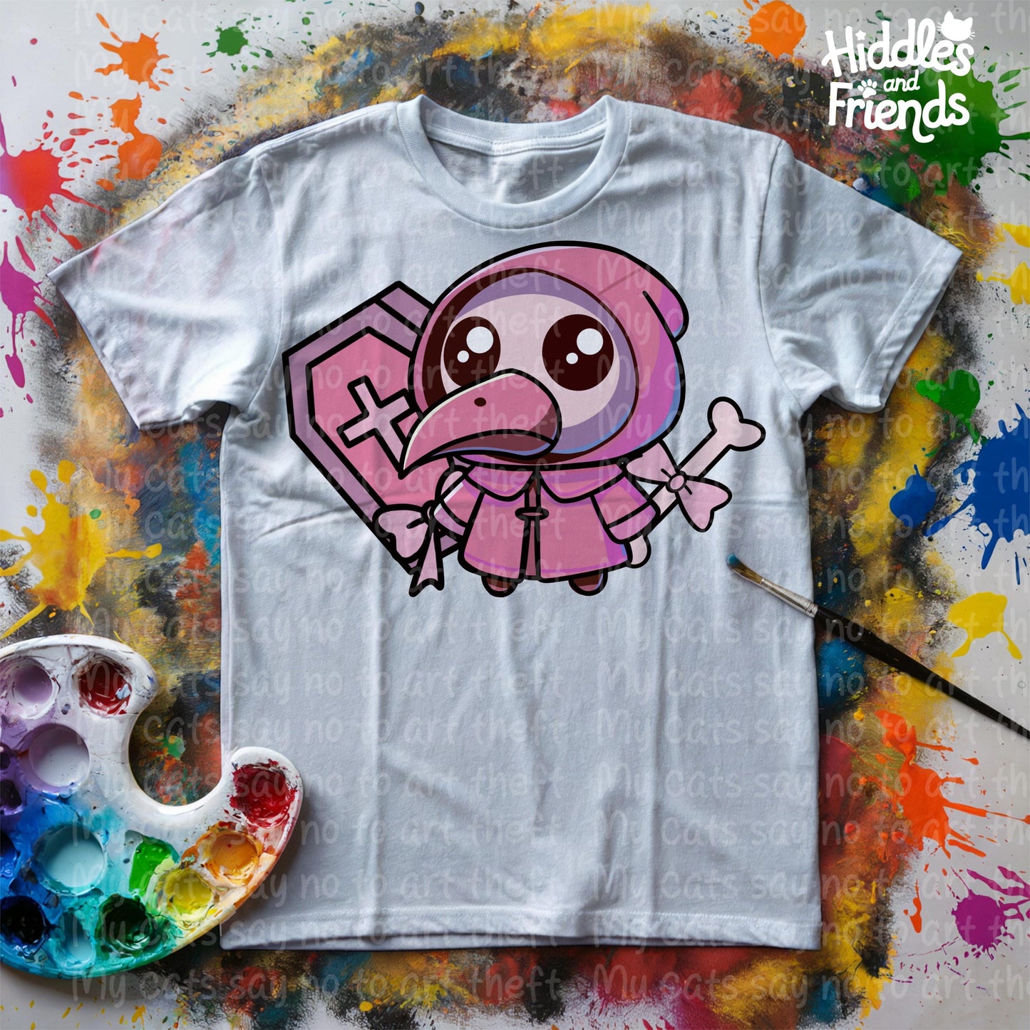 Cute Pink Plague Doctor Digital Sticker