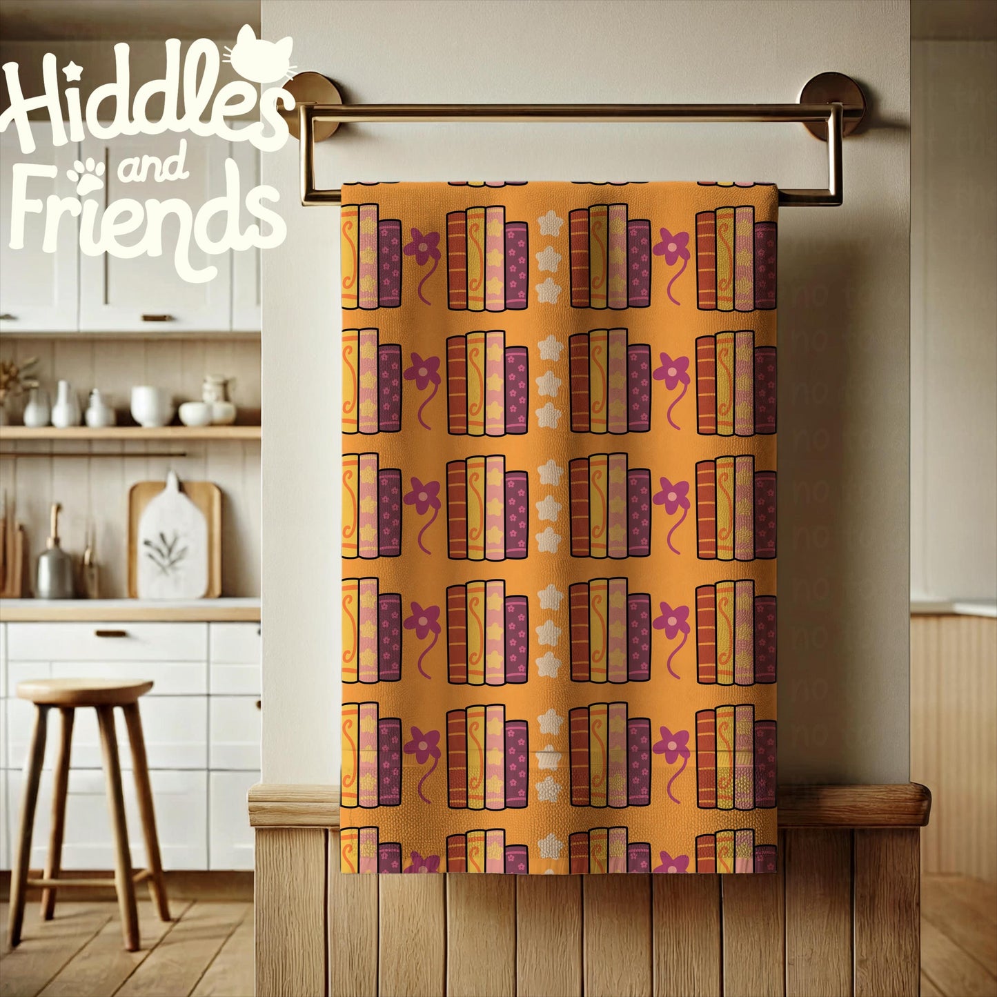 Books and Stars Seamless Pattern