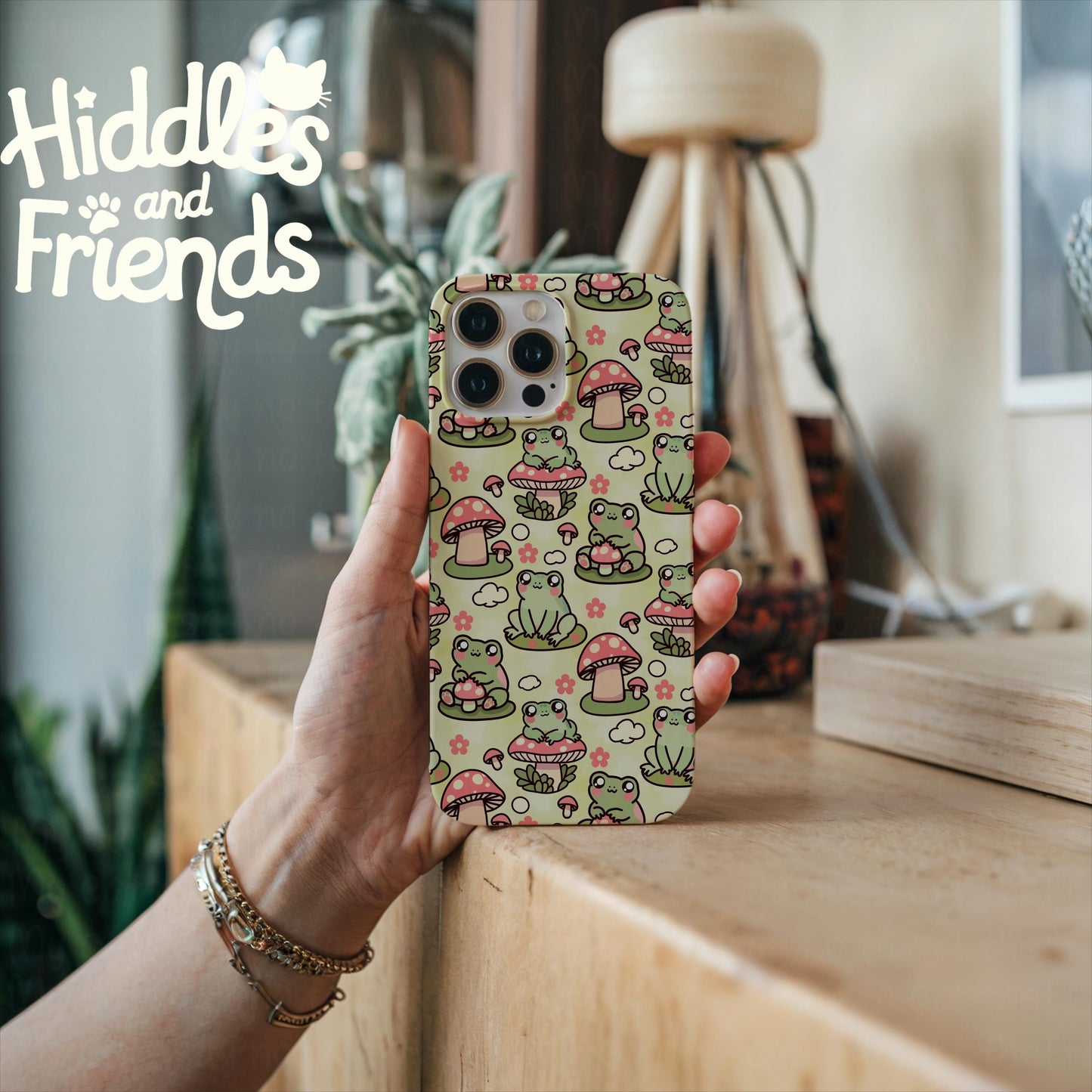 Seamless Frog and Mushroom Pattern
