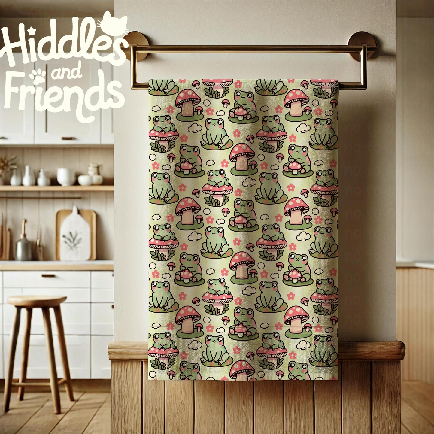 Seamless Frog and Mushroom Pattern