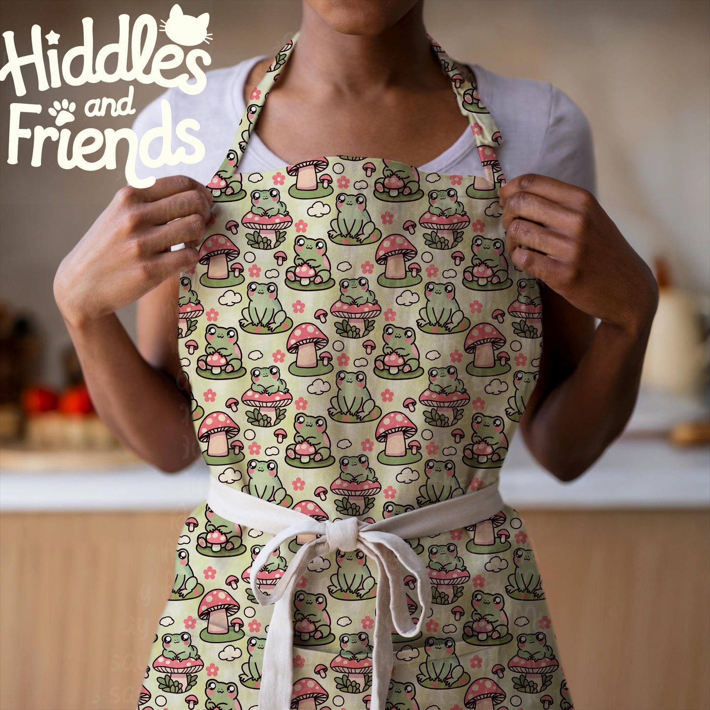 Seamless Frog and Mushroom Pattern