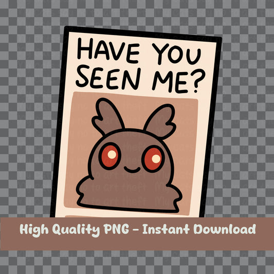 Have You Seen Me? Funny Mothman Digital Sticker
