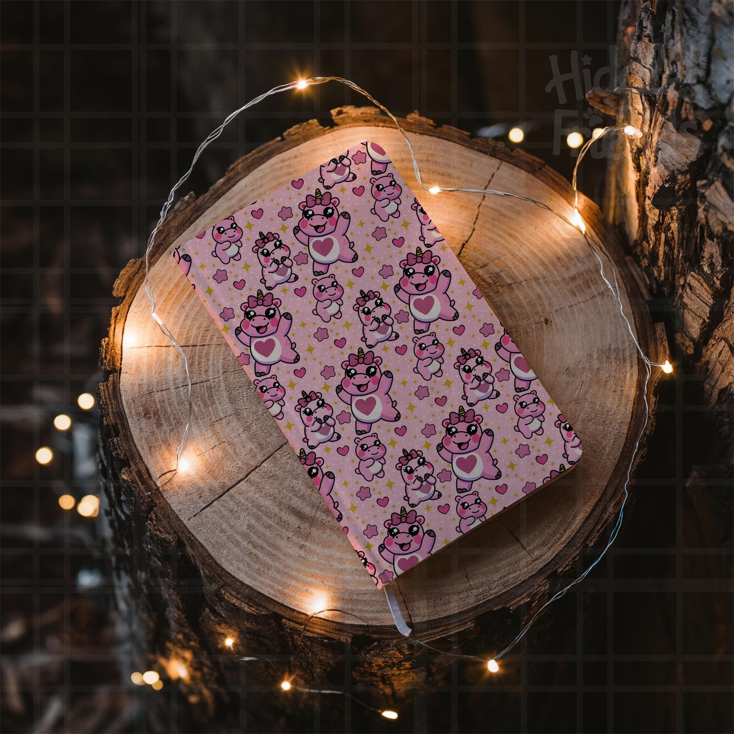 Kawaii Hippo Unicorn Seamless Pattern