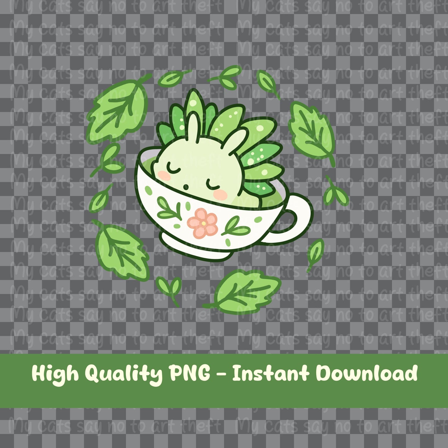 Leaf Slug in Teacup Digital Sticker