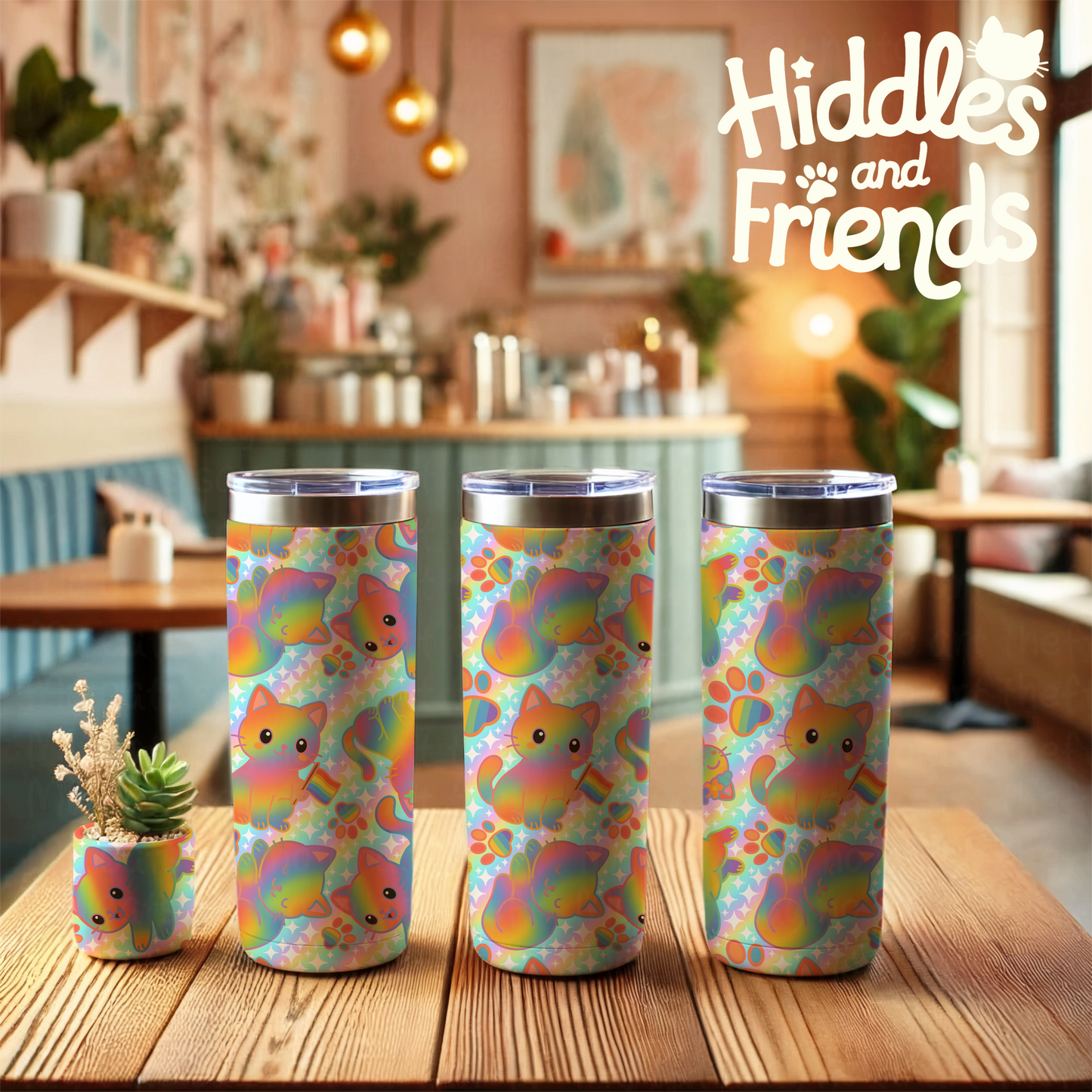 Rainbow Pride Cats Seamless Pattern