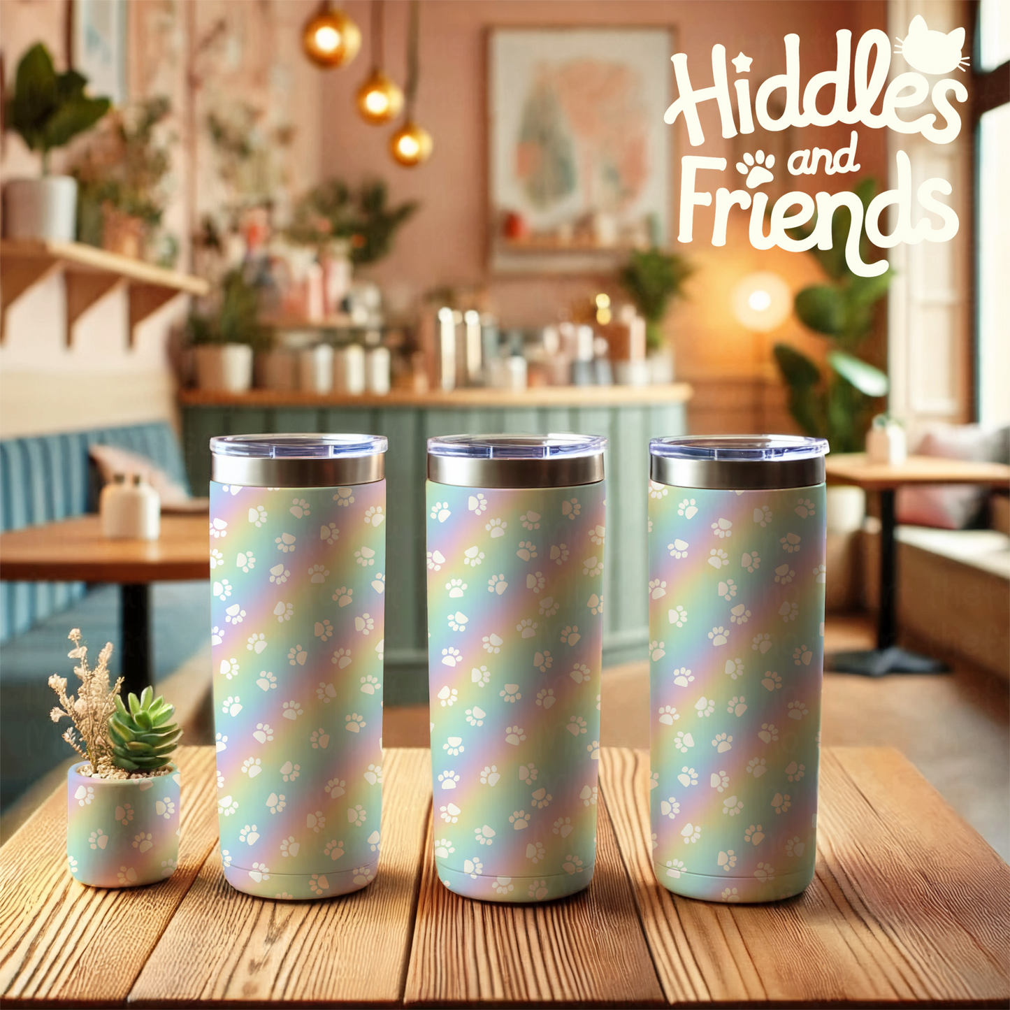 Pastel Rainbow Pawprint Seamless File