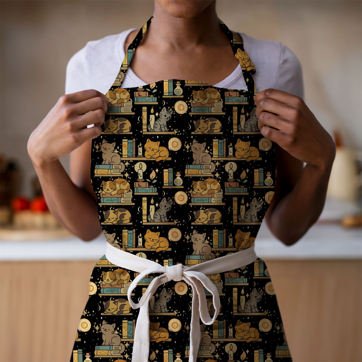 Cozy Bookshelf Cats Seamless File