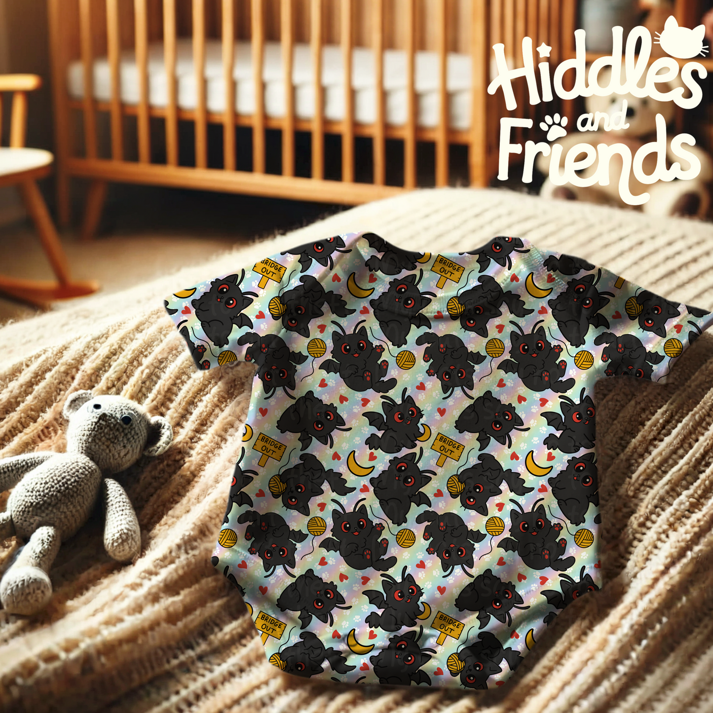 Mothcat Seamless Pattern